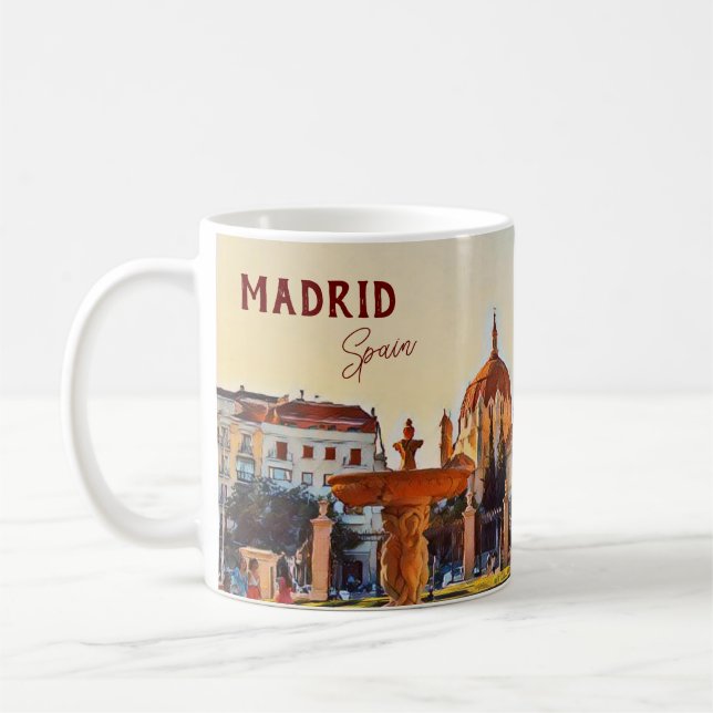 Madrid Spain Travel liggande souvenir Kaffemugg (Vänster)
