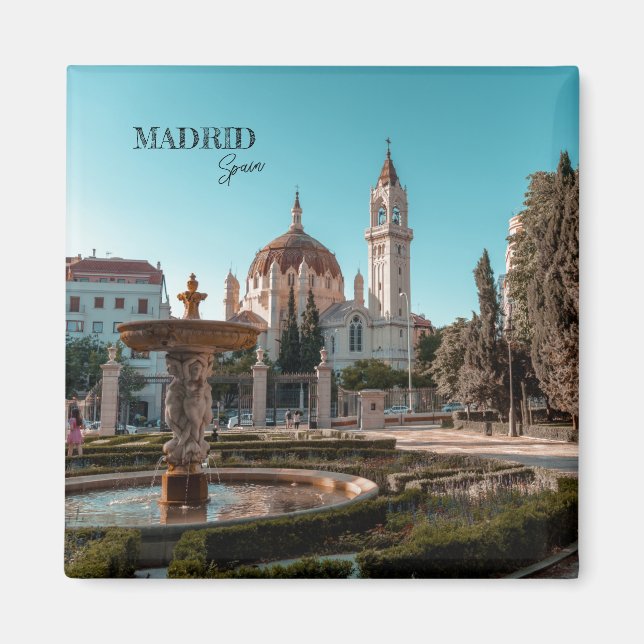 Madrid Spain Travel liggande souvenir Magnet (Framsidan)