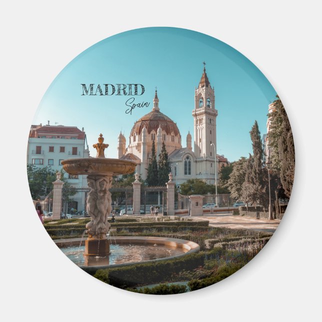 Madrid Spain Travel liggande souvenir Magnet (Framsidan)