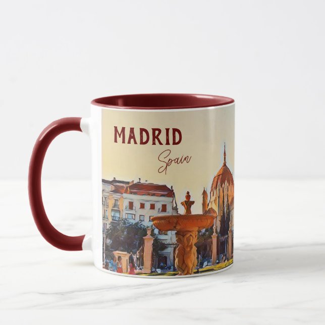 Madrid Spain Travel liggande souvenir Mugg (Vänster)