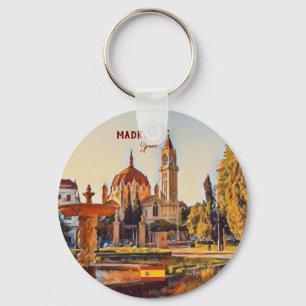 Madrid Spain Travel liggande souvenir Nyckelring