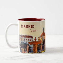 Madrid Spain Travel liggande souvenir Två-Tonad Mugg