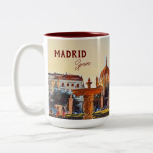 Madrid Spain Travel liggande souvenir Två-Tonad Mugg