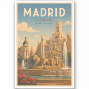 Madrid Spanien Cibeles-fontänen Illustration Resa Klistermärken