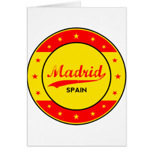 Madrid, Spanien, cirkel, röd Hälsningskort