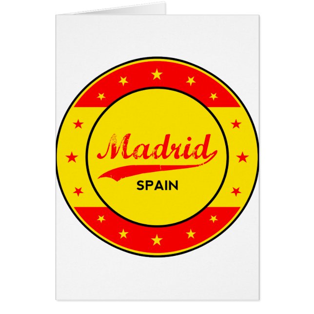 Madrid, Spanien, cirkel, röd Hälsningskort (Framsidan)