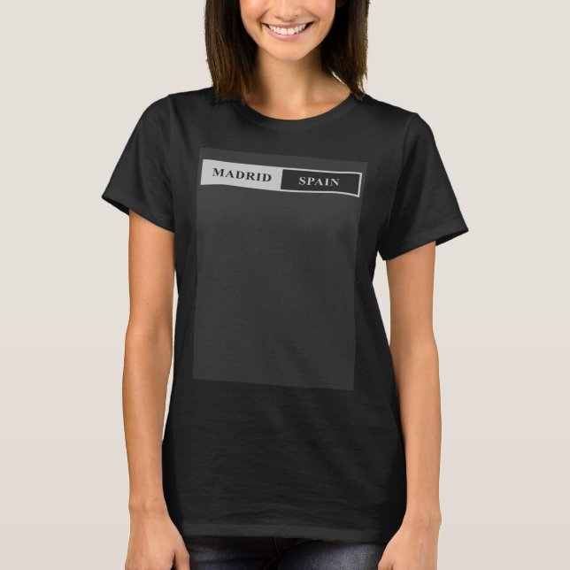 Madrid Spanien dubbelblockering T Shirt (Framsida)