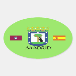 Madrid Spanien Euro-Oval vapensköldklistermärke Ovalt Klistermärke