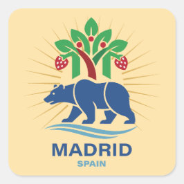 Madrid Spanien Europa Fyrkantigt Klistermärke