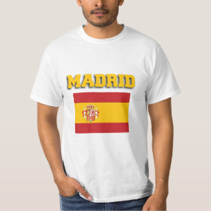 Madrid Spanien Flagga T Shirt