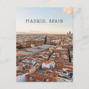 Madrid Spanien Flygbild Stadsscen (Vertikal) Resa Vykort