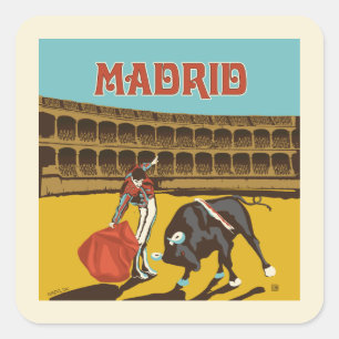 Madrid, Spanien Fyrkantigt Klistermärke
