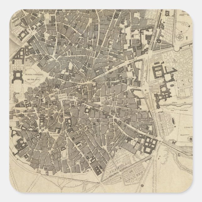 Madrid, Spanien Fyrkantigt Klistermärke (Framsida)