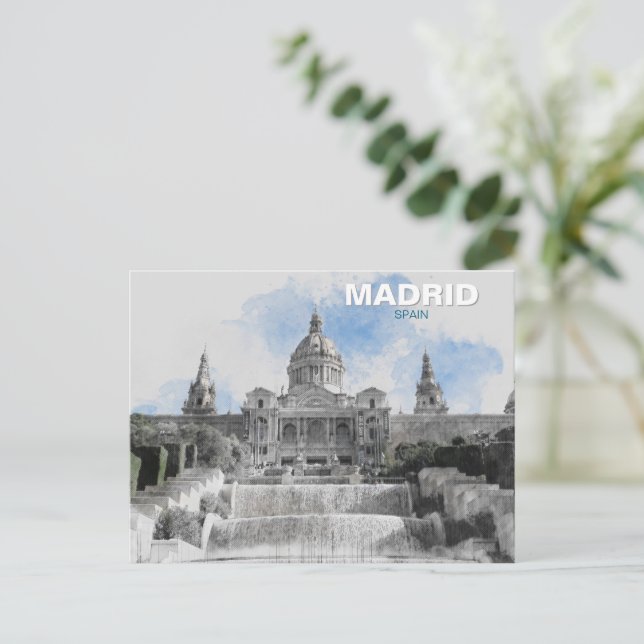 Madrid Spanien - Helgdag Souvenir med Scenia City Helg Vykort (Stående Fram)