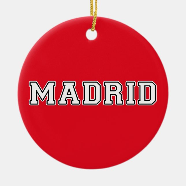 Madrid Spanien Julgransprydnad Keramik (Framsidan)