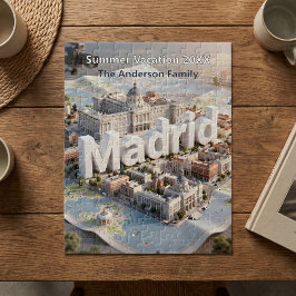 Madrid Spanien Kungliga palatset Stadsscen Familje Pussel