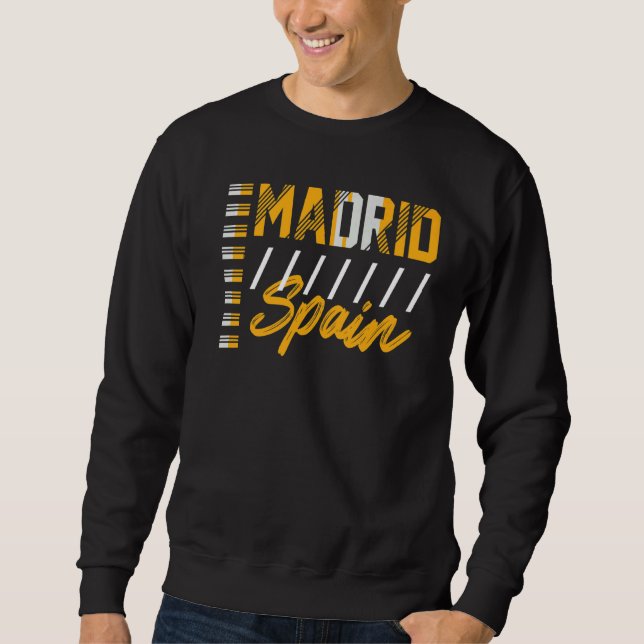 Madrid Spanien Lång Ärmad Tröja (Framsida)