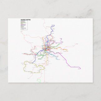 Madrid (Spanien) Metro Karta Vykort