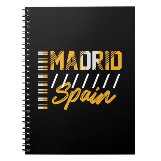 Madrid Spanien Modern Urban Typografi Design Anteckningsbok (Framsidan)