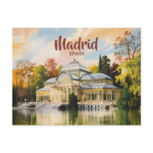 Madrid Spanien Palacio de Cristal Akvarell Resa