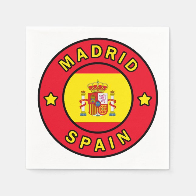 Madrid Spanien Pappersservett (Framsidan)