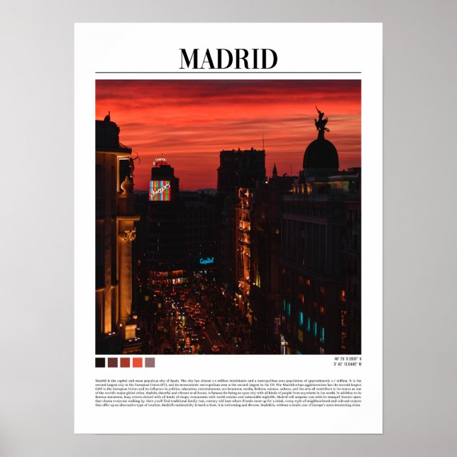 Madrid - Spanien Poster (Framsidan)