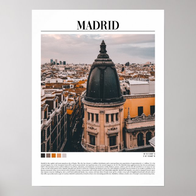 Madrid - Spanien Poster (Framsidan)