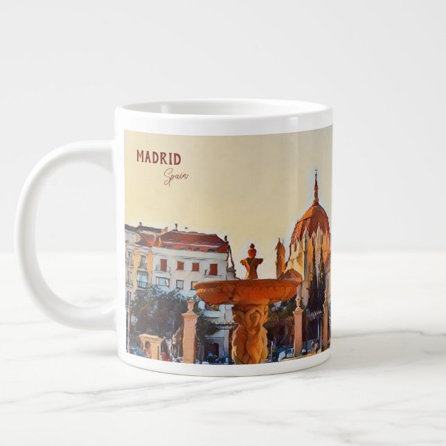 Madrid Spanien Reselandskap souvenir Coffee Mugg Jumbo Mugg (Vänster)