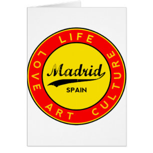 Madrid, Spanien, röd cirkel, konst Hälsningskort
