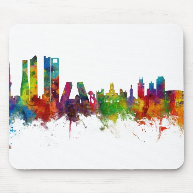 Madrid Spanien Skyline Musmatta (Framsidan)