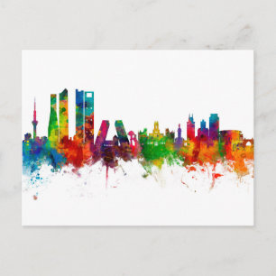 Madrid Spanien Skyline Vykort