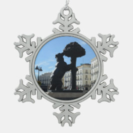 Madrid Spanien Snöflinga Pewter Julgransprydnad