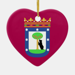 Madrid Spanien (stad) flagga Julgransprydnad Keramik