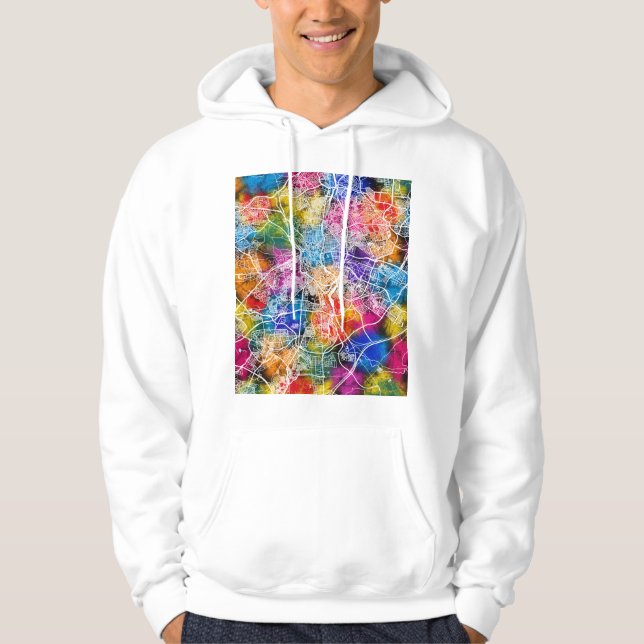 Madrid Spanien Stadskarta Hoodie (Framsida)