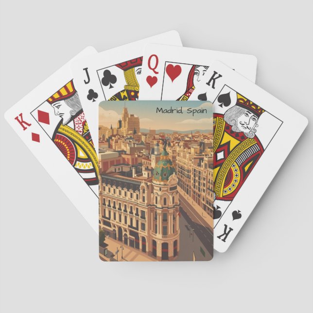 Madrid Spanien Stadssiluett Arkitektur Casinokort (Baksidan)