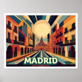 Madrid Spanien Travel konstnärligt färgad Poster