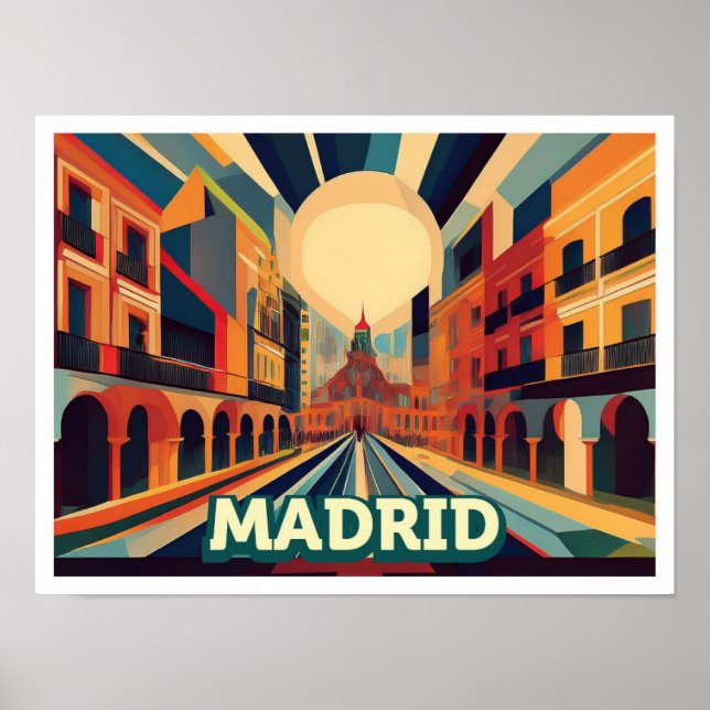Madrid Spanien Travel konstnärligt färgad Poster (Framsidan)