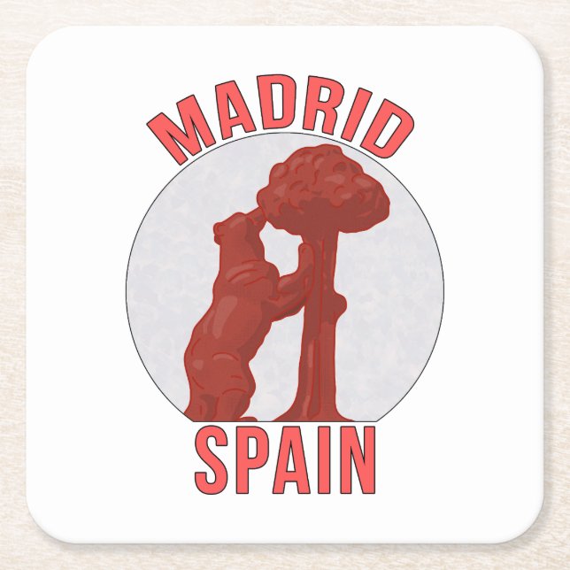 Madrid Spanien Underlägg Papper Kvadrat (Framsidan)