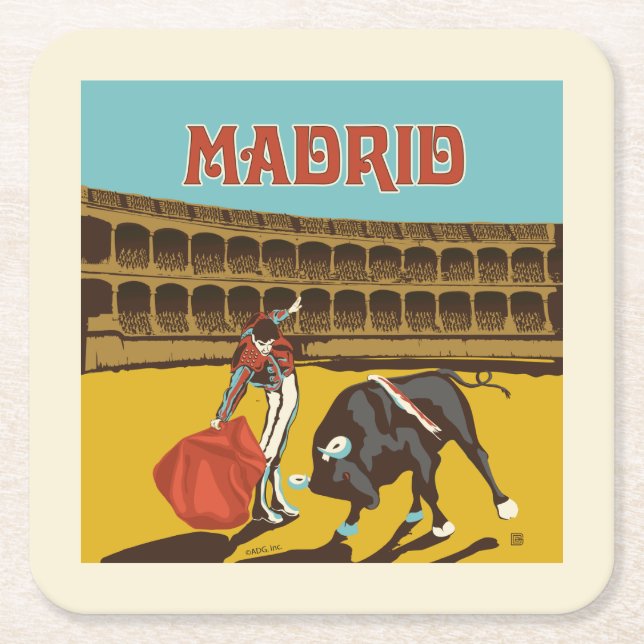 Madrid, Spanien Underlägg Papper Kvadrat (Framsidan)