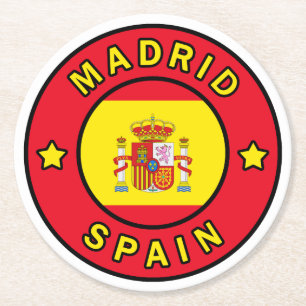 Madrid Spanien Underlägg Papper Rund