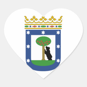 Madrid Spanien vapensköld Hjärtformat Klistermärke