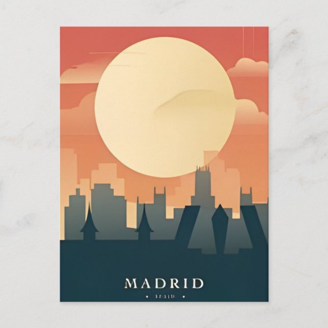 Madrid Spanien vintage resa Björn Vykort (Framsida)