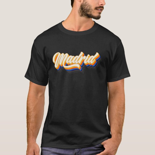 Madrid Spanien vintage stil Madrid T Shirt (Framsida)