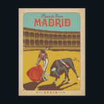 Madrid, Spanien Vykort<br><div class="desc">Andersson Design Group är ett prisbelönt illustrations- och designföretag i Nashville på Tennessee. Grundaren Joel Andersson leder ett team av begåvade konstnärer att skapa originalverk som ser ut som vintagens klassiska reklamutskrifter från 1920-talet till 1960-talet.</div>