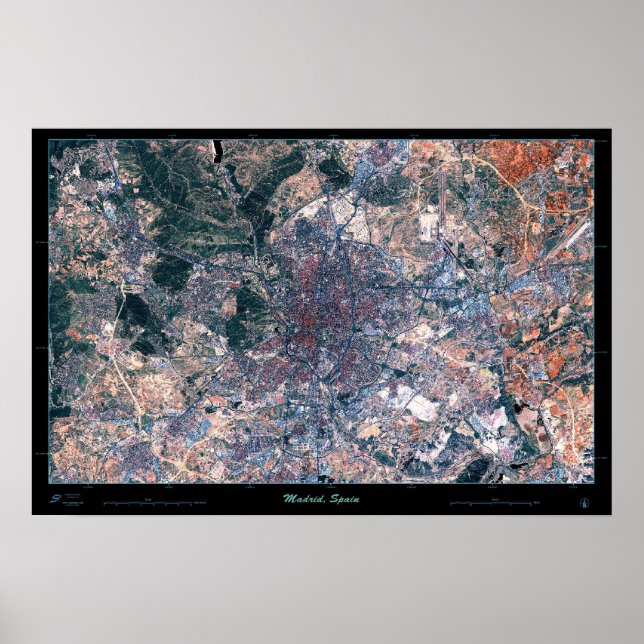 Madrid, Spaniens satellit-poster Poster (Framsidan)