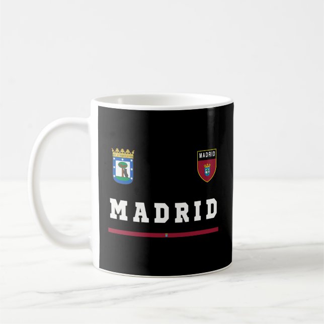 Madrid Sportssoccer Jersey Flagga Football Kaffemugg (Vänster)