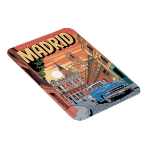 Madrid stad spanien, vintage-resor souvenirer, pre magnet