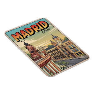 Madrid stad spanien vintage resor souvenirer, pres magnet