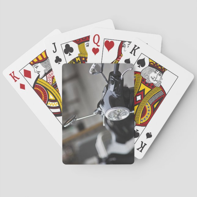 Madrid, svart Vespa-scooter Kortlek (Baksidan)