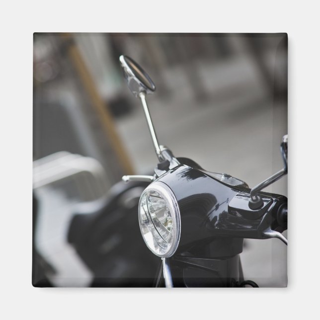 Madrid, svart Vespa scooter Magnet (Framsidan)